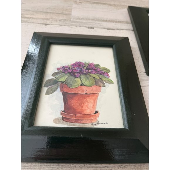 Set of two framed African violet pictures - Picture 2 of 6